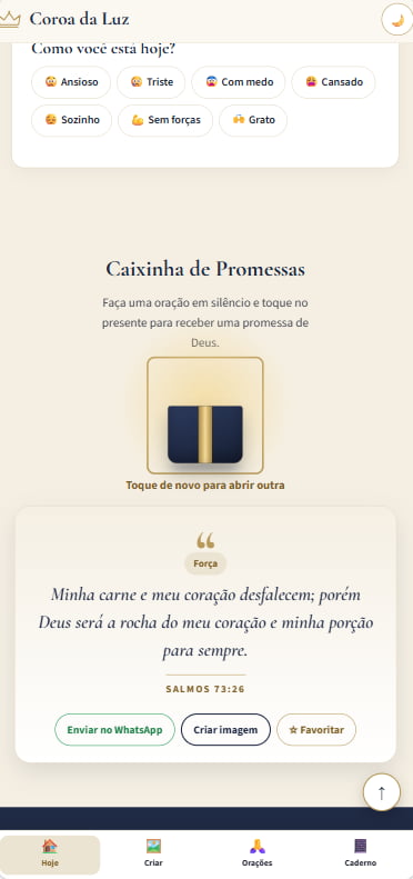 Promessa revelada na caixinha