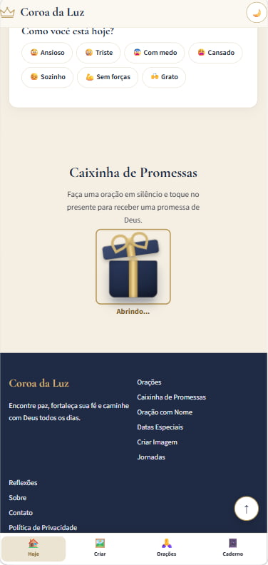 Caixinha de Promessas abrindo