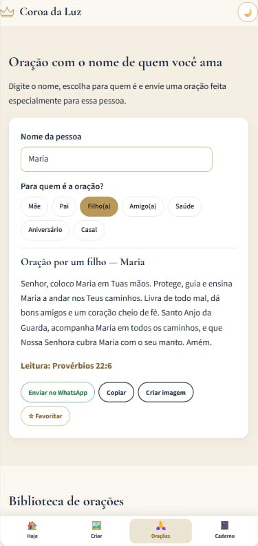 Oração personalizada com o nome Maria