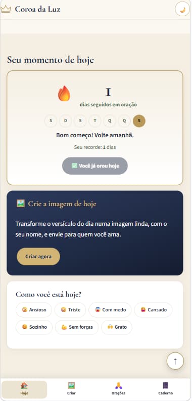 Sequência de dias em oração