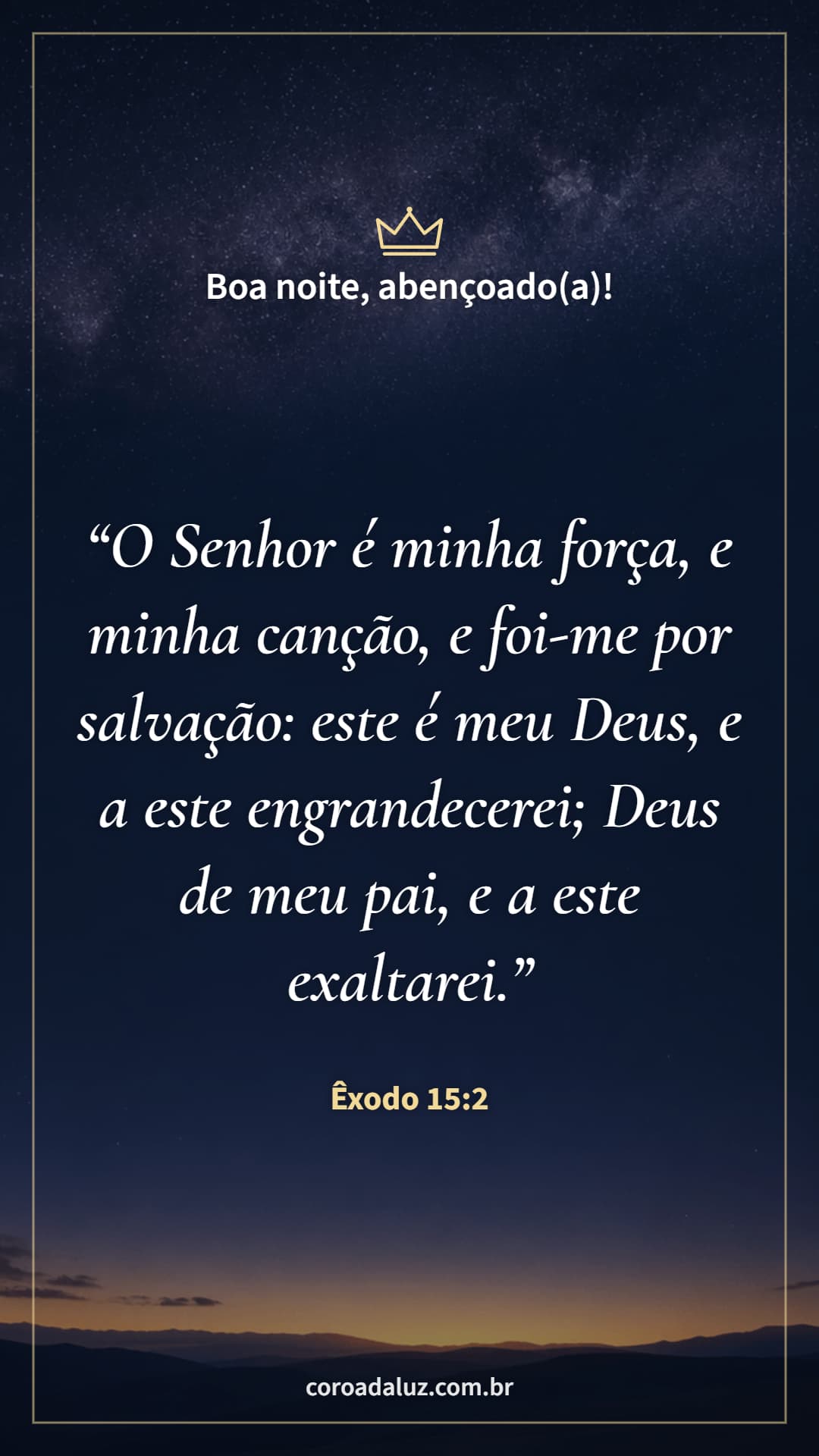 Exemplo de story de boa noite