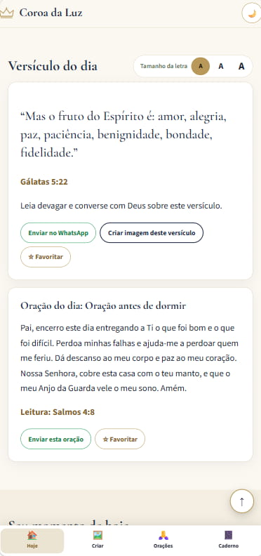 Versículo do dia e oração do dia